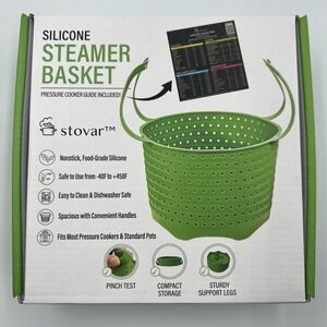 Stovar Silicone Steamer Basket‎ Pressure Cooker Guide Included Nonstick Silicone